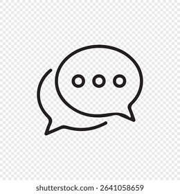 Flat and Line Icons of Speech Bubbles for Digital Communication