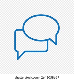 Flat and Line Icons of Speech Bubbles for Digital Communication
