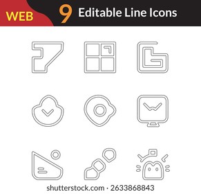 Flat Line Icons for Web Design – Stylish and Simple.