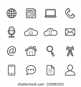 Flat Line Icons For Web Icons And Internet Icons Vector Illustration