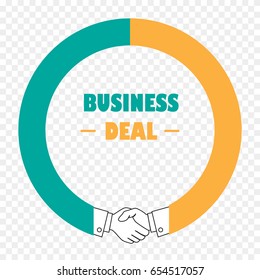 Flat line illustration of business deal. Concept for web banners and printed materials. Template with buttons for website banner and landing page