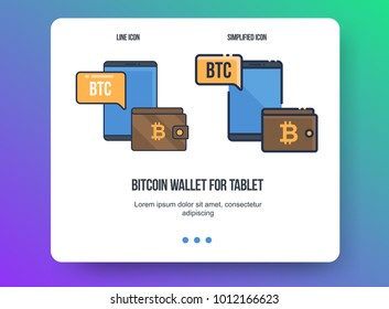 Flat line illustration for web and app. Cryptocurrency concept icon, bitcoin technologies.