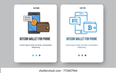 Flat line illustration for web and app. Cryptocurrency concept icon, bitcoin technologies.