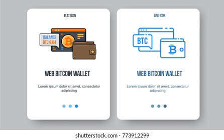 Flat line illustration for web and app. Cryptocurrency concept icon, bitcoin technologies.