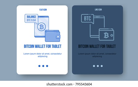 Flat line illustration for web and app. Cryptocurrency concept icon, bitcoin technologies.