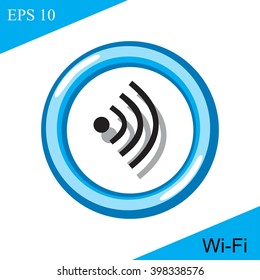 Flat line illustration of wi-fi, mobile phone, internet connection. Web site page. The modern concept of communication, business communication. Banners, brochures, printed matter, sign, symbol.