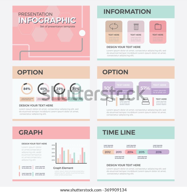 Flat Line Infographics Presentation Template Powerpoint Stock Vector Royalty Free 369909134