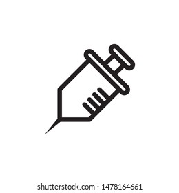 flat line injection icon. Logo element illustration. injection design. vector eps 10 . injection concept. Can be used in web and mobile . editable line stroke thickness