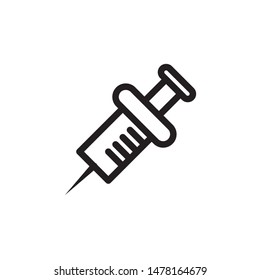 flat line injection icon. Logo element illustration. injection design. vector eps 10 . injection concept. Can be used in web and mobile . editable line stroke thickness