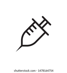 flat line injection icon. Logo element illustration. injection design. vector eps 10 . injection concept. Can be used in web and mobile . editable line stroke thickness