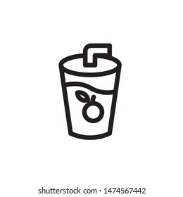 flat line juice icon. Logo element illustration. juice design. vector eps 10 . juice concept. Can be used in web and mobile . 