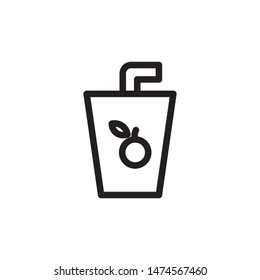 flat line juice icon. Logo element illustration. juice design. vector eps 10 . juice concept. Can be used in web and mobile . 