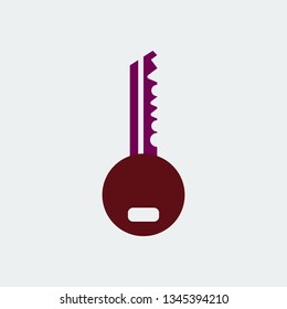Flat Line Key Icon.For Design and Websites, Presentation or Mobile Application.Vector Illustration