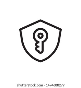 flat line key icon. Logo element illustration. key design. vector eps 10 . key concept. Can be used in web and mobile . 