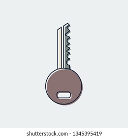 Flat Line Key Icon.For web design.Vector Illustration