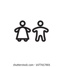 flat line kid icon. Logo element illustration. kid design. vector eps 10 . kids concept. Can be used in web and mobile . 