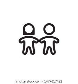 flat line kid icon. Logo element illustration. kid design. vector eps 10 . kids concept. Can be used in web and mobile . 