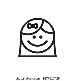 flat line kid icon. Logo element illustration. kid design. vector eps 10 . kids concept. Can be used in web and mobile . 