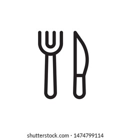 flat line knife and fork icon. Logo element illustration. knife and fork design. vector eps 10 . knife and fork concept. Can be used in web and mobile . 