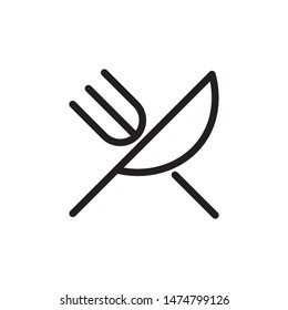flat line knife and fork icon. Logo element illustration. knife and fork design. vector eps 10 . knife and fork concept. Can be used in web and mobile . 