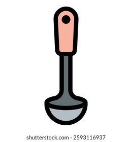 Flat Line Ladle Icon A Simple and Modern Cooking Illustration.