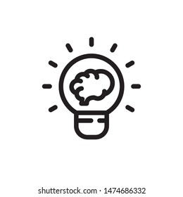 flat line lamp, light, idea icon. Logo element illustration. lamp, light, idea design. vector eps 10 . lamp, light, idea concept. Can be used in web and mobile . 