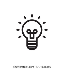 flat line lamp, light, idea icon. Logo element illustration. lamp, light, idea design. vector eps 10 . lamp, light, idea concept. Can be used in web and mobile . 