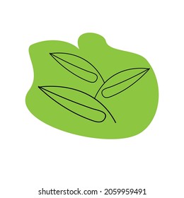 Ilustración vectorial de la hoja de línea plana, vector del logotipo del medio ambiente