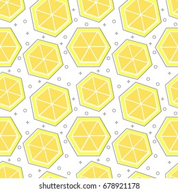 flat line lemon pattern vector