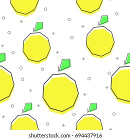 flat line lemon pattern vector