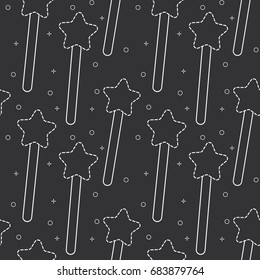 flat line magic wand pattern vector