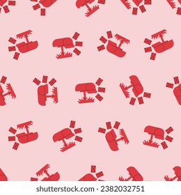 Flat line mailbox seamless pattern. Suitable for backgrounds, wallpapers, fabrics, textiles, wrapping papers, printed materials, and many more. Editable vector.