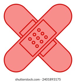 Flat line medical plaster. Vector illustration with healthcare theme and flat line vector style. Editable vector element.
