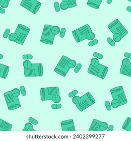 Flat line medicine seamless pattern. Suitable for backgrounds, wallpapers, fabrics, textiles, wrapping papers, printed materials, and many more. Editable vector.