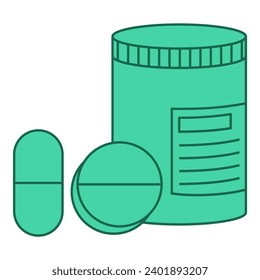 Flat line medicine. Vector illustration with healthcare theme and flat line vector style. Editable vector element.