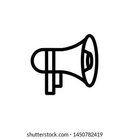 flat line megaphone icon symbol sign, logo template, vector, eps 10
