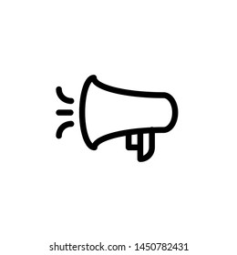 flat line megaphone icon symbol sign, logo template, vector, eps 10