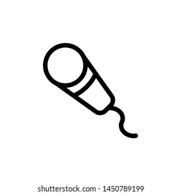 flat line microphone icon symbol sign, logo template, vector, eps 10