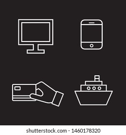 Flat line minimal e-commerce icon set. Simple vector e-commerce icon set. Isolated e-commerce icon set for various projects.