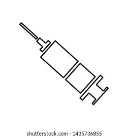 Flat line minimal syringe icon. Simple vector syringe icon. Isolated syringe icon for various projects.