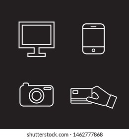 Flat line minimal technology icon set. Simple vector technology icon set. Isolated technology icon set for various projects.