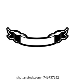 flat line monochromatic ribbon over white background vector illustration