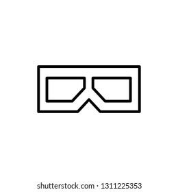 Flat line monochrome 3D glasses illustration for web sites and apps. Minimal simple black and white 3D glasses illustration. Isolated vector black 3D glasses illustration on white background.