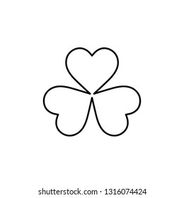 Flat Line Monochrome Clover Leaf Illustration Stock Vector (royalty 