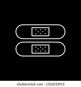 Flat line monochrome patch illustration for web sites and apps. Minimal simple black and white patch illustration. Isolated vector white patch illustration on black background.