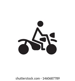 flat line motor cycle, motor cross icon symbol sign, logo template, vector, eps 10