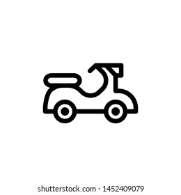 flat line motor cycle icon symbol sign, logo template, vector, eps 10