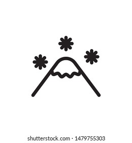 flat line mountain ice flake icon. Logo element illustration. mountain ice flake design. vector eps 10 . mountain ice flake concept. Can be used in web and mobile . thickness can be adjusted