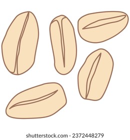 Flat line oat. Vector element with vegetarian theme. Illustration.