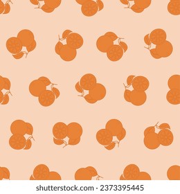 Flat line orange seamless pattern. Suitable for backgrounds, wallpapers, fabrics, textiles, wrapping papers, printed materials, and many more.